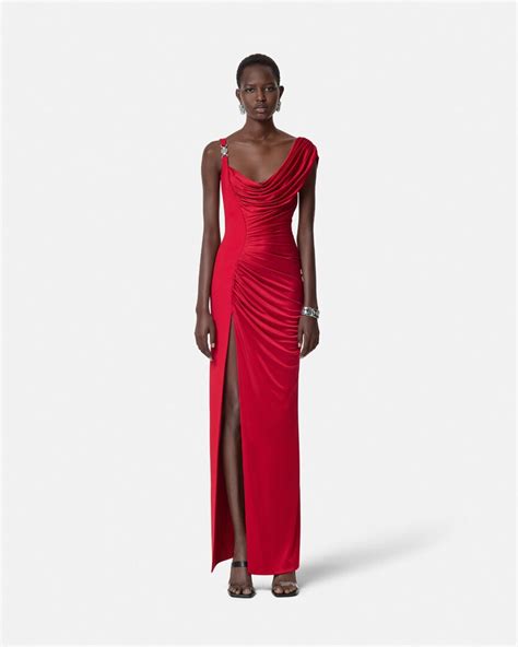 drap versace|Medusa '95 Draped Gown Red .